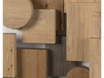 Wall shapes Decoration - Wood - 30cm - Collection - Part 6 - 3D model