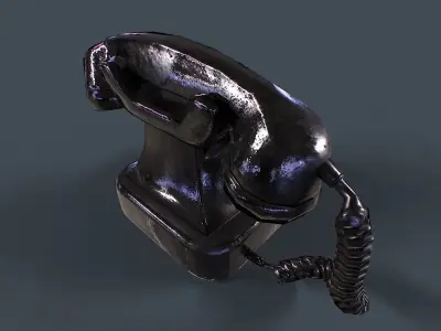 Old Retro Phone v1 Low-poly 3D model