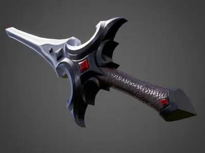 Fantasy dark sword Low-poly 3D model
