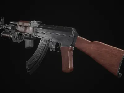 AK-47 Rifle Low-poly 3D model order