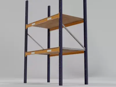 Racking Low poly PBR shelving unit Low-poly 3D model