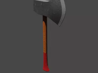 Simple 3D Wooden Axe  Free low-poly 3D model