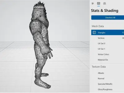 Lowpoly 3d  ape character Low-poly 3D model