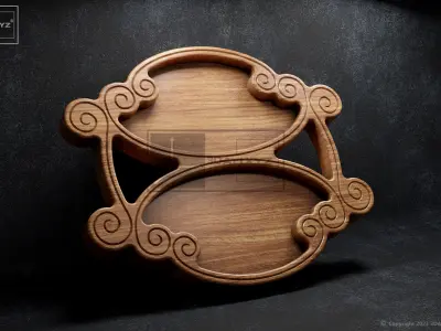 Antique Style Trays Pack - CNC Files for Wood 3D model