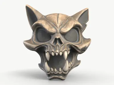 Evil Cat Skull 1 3D model