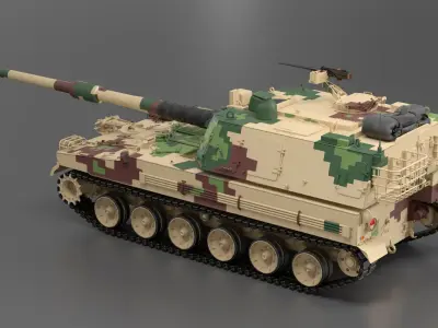 South Korean Howitzer K9 Thunder 3D model