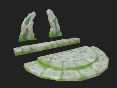 Gate Stylized Cartoon Door Portal Medieval Magic Low Poly Low-poly 3D model