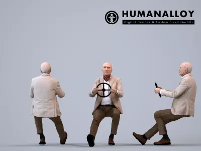 00134Pascal008 - Senior Caucasian man sitting in office wearing 3D model