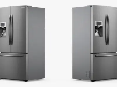Samsung French Door Refrigerator With Bottom Freezer 3D model