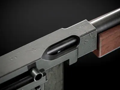 M1A1 Submachine Gun Free low-poly 3D model