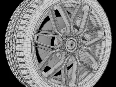 Aston Martin wheel Free 3D model