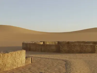 Desert Village Layout 3D model