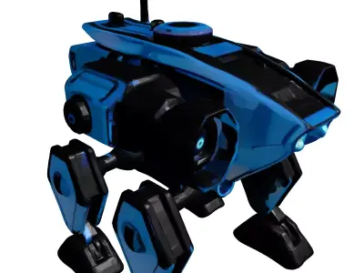 Futuristic Quadruped Combat Mech 3D model