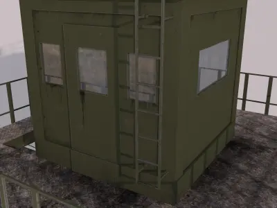 The armored observation tower Low-poly 3D model