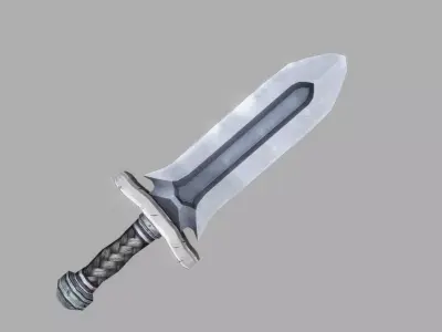 Dagger sword Low-poly 3D model 7