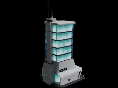 Sci-fi Office Building Low-poly 3D model