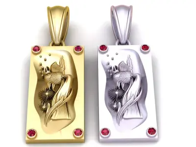  elegant rectangular pendant 3D print model