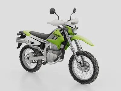 Kawasaki Klx250 motorcycle  Low-poly 3D model