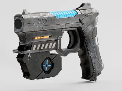 Sci-fi futuristic automatic plasmagun pistol  da1 Free low-poly 3D model