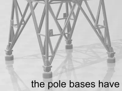 Transmission tower A77 type Y 1-160 resin 3D print model