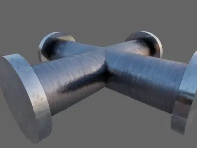 Pipe Collection two metal rods Low-poly 3D model