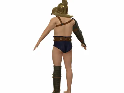 Roman Gladiator Low-poly 3D model