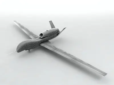  Global Hawk UAV Unmanned Aircraft Low-poly 3D model