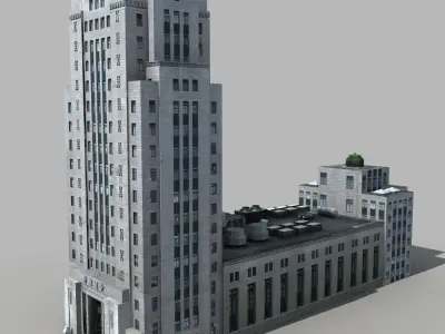 European Building 3D model Textured
