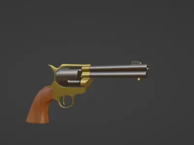 Golden Revolver 3D model