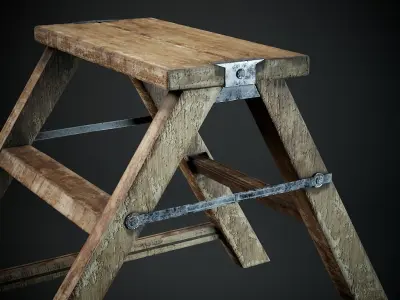 stool Low-poly 3D model purchase