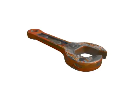 Rusty OpenEnd Wrench PBR Tool Low-poly 3D model