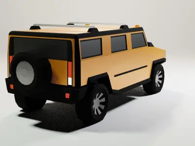 Low Poly Hummer suv Low-poly 3D model