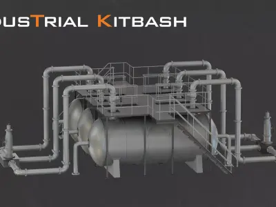 Industrial Kitbash-V5-Refinery Collection 3D model