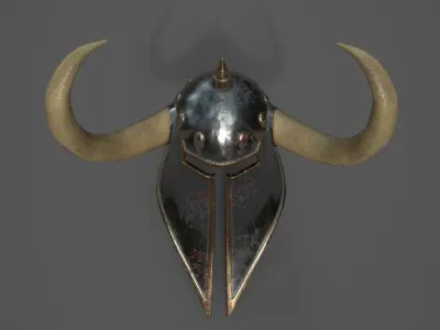 Helmet with horns Low-poly 3D model purchase