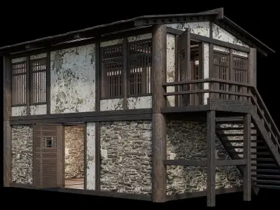 Medieval Houses 35- 4K Textures Game Ready Low-poly 3D model