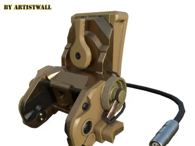 Armorwerx GSGM Night Vision Helmet Mount and shroud Wilcox PBR  Low-poly 3D model