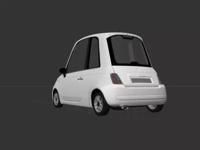 Stylized Compact City Car 3D Model Low-poly 3D model