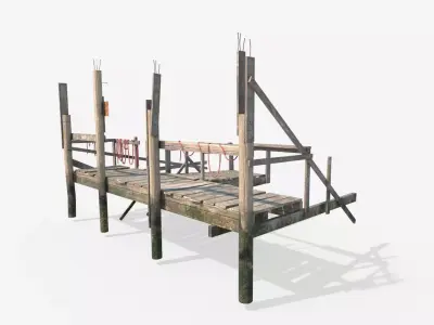 Old Wooden Pier 3D model