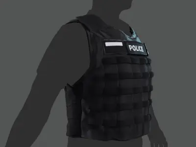 London Police Stab-Proof Vest UK Police Body Armor  Low-poly 3D model