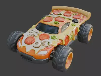 Pizza Delivery Sport Racer 3D Model Low-poly 3D model