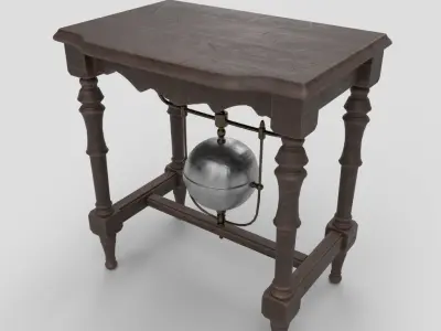 Table in the old styles Low-poly 3D model