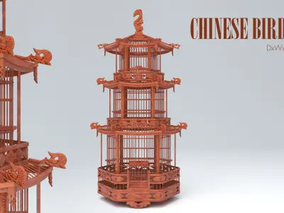 CHINESE BIRD CAGE 01 3D model purchase