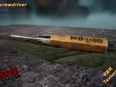 Screwdriver Low-poly 3D model 56