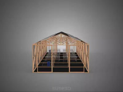SOLAR PANEL HYDROPONIC AEROPONIC GREENHOUSE GLASSHOUSE FARM 3D model