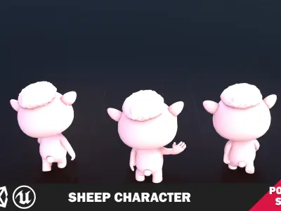 Funny Sheep Character Low-poly 3D model