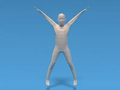 Low Poly Kid Jumping Jacks Low-poly 3D model