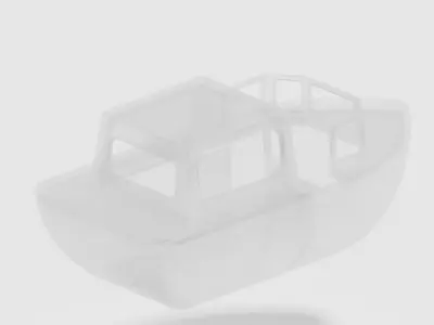 Glassy Tourist Boat 3D model