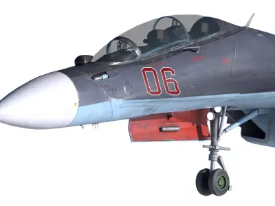 Soukhoi Su-30 Rigged Animated With Weapons Game Ready Low-poly 3D model