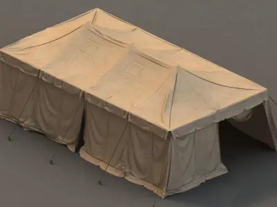 military tent Low-poly 3D model shop