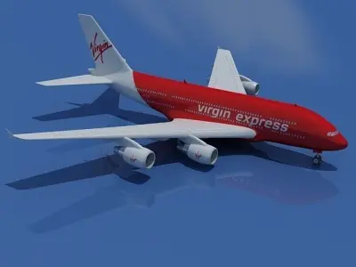 Virgin Express Model Airbus A380 3D model